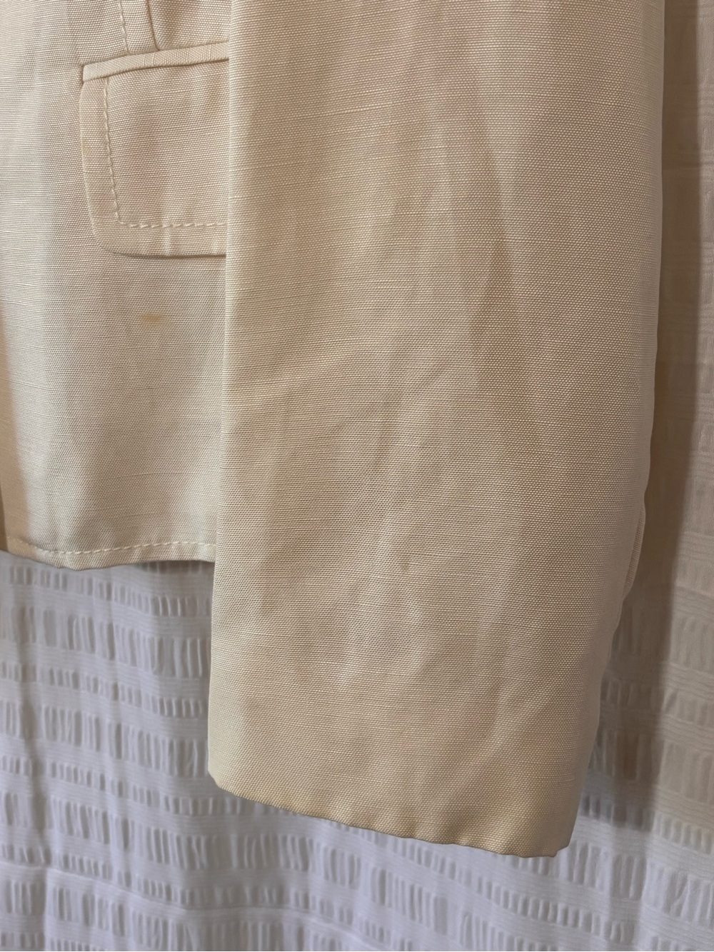 Liz Claiborne Linen Silk Collarless Blazer Cream Sz 12 - Picture 4 of 9